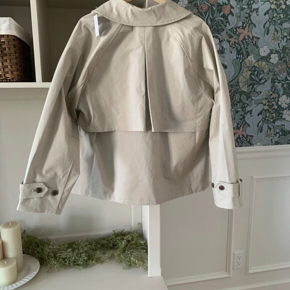 NWT Old Navy Oversized Double Breasted Short Trench Coat M - Picture 7 of 9